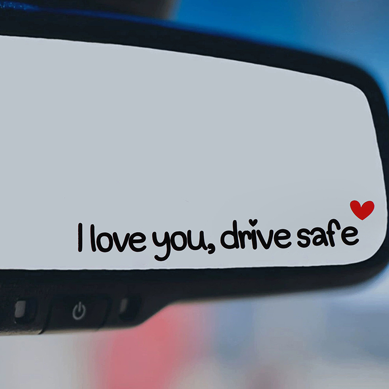 Car Accessories For Women - 사랑해요 안전 운전하세요 자동차 미러 스티커