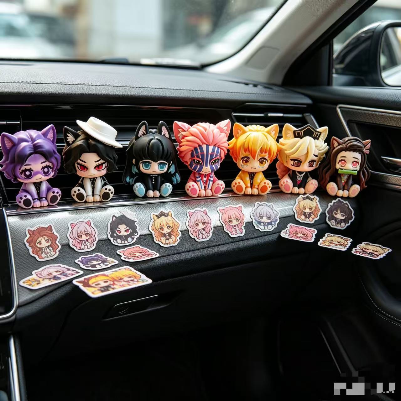 Car Accessories Decoration - 귀여운 치비 피규어 데몬 슬레이어 자동차