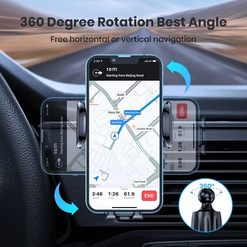 유니버설 차량용 에어벤트 폰 홀더 360 °   회전식 - Car Accessories For Interior 리뷰 및 가격
