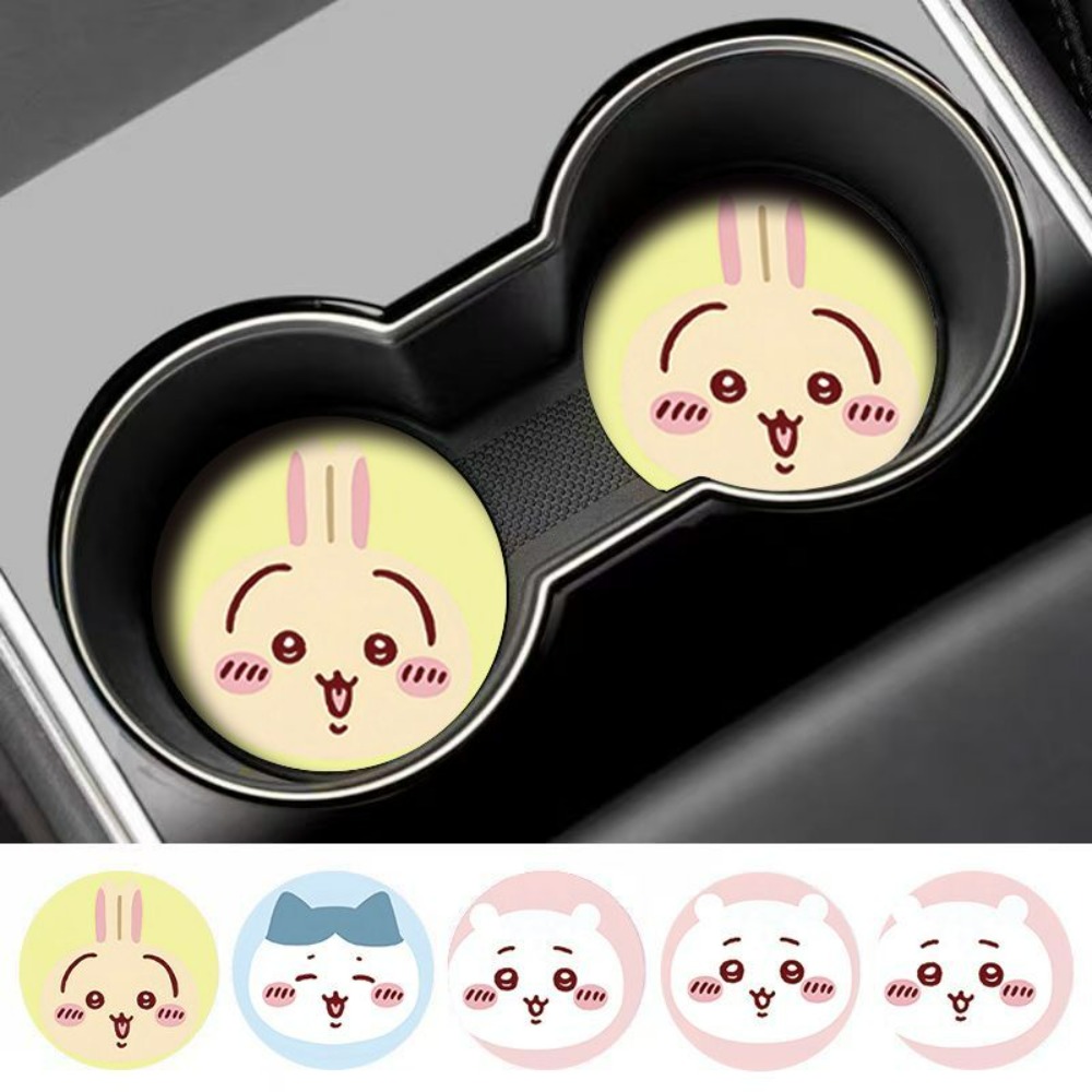 2개입 치이카와 자동차 미끄럼 방지 컵 매트 귀여운 만 - Car Accessories Unique 리뷰 및 가격