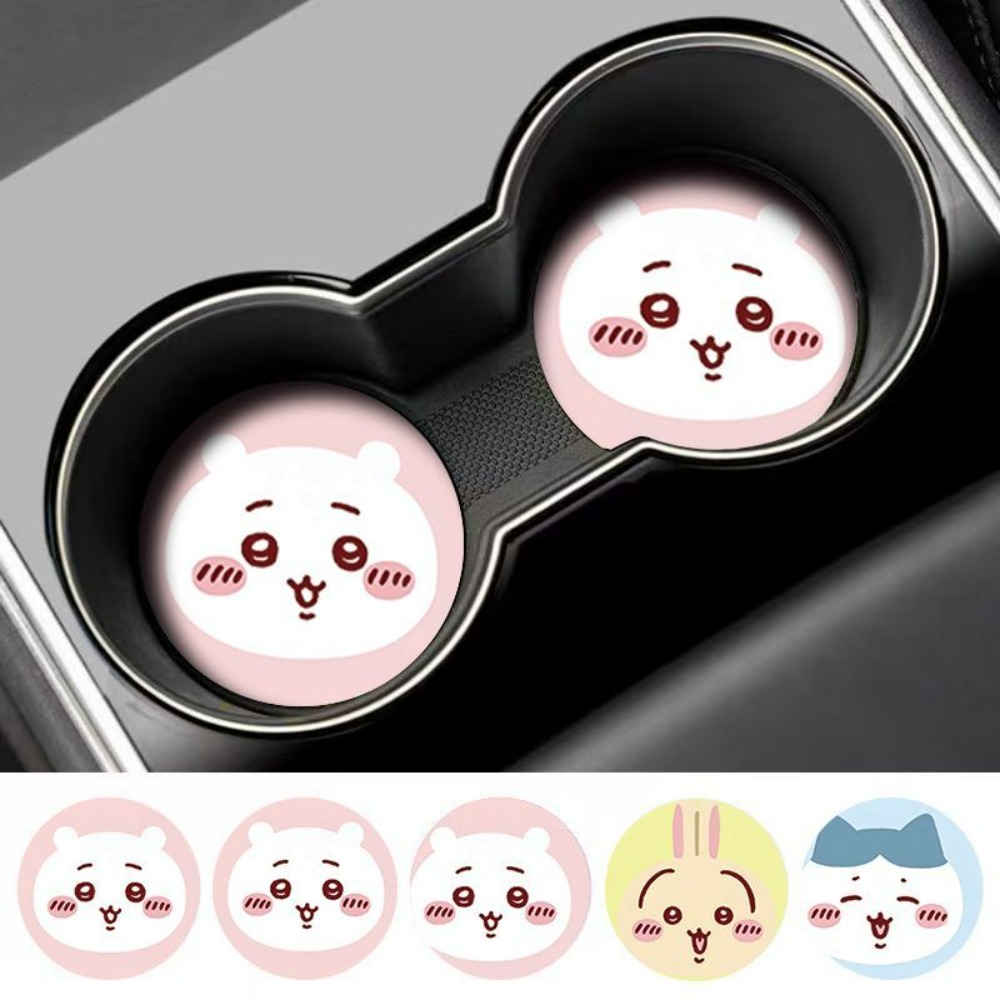 2개입 치이카와 자동차 미끄럼 방지 컵 매트 귀여운 만 - Car Accessories Unique 리뷰 및 가격