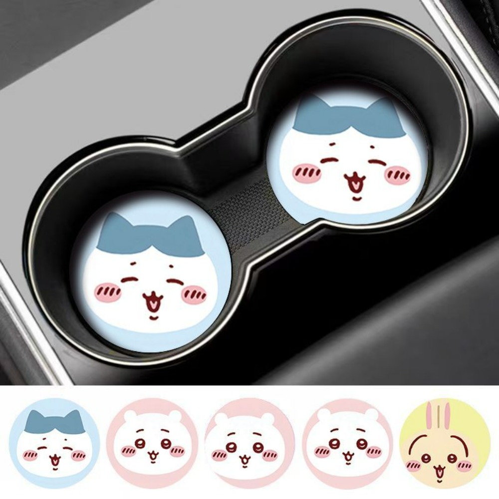 2개입 치이카와 자동차 미끄럼 방지 컵 매트 귀여운 만 - Car Accessories Unique 리뷰 및 가격