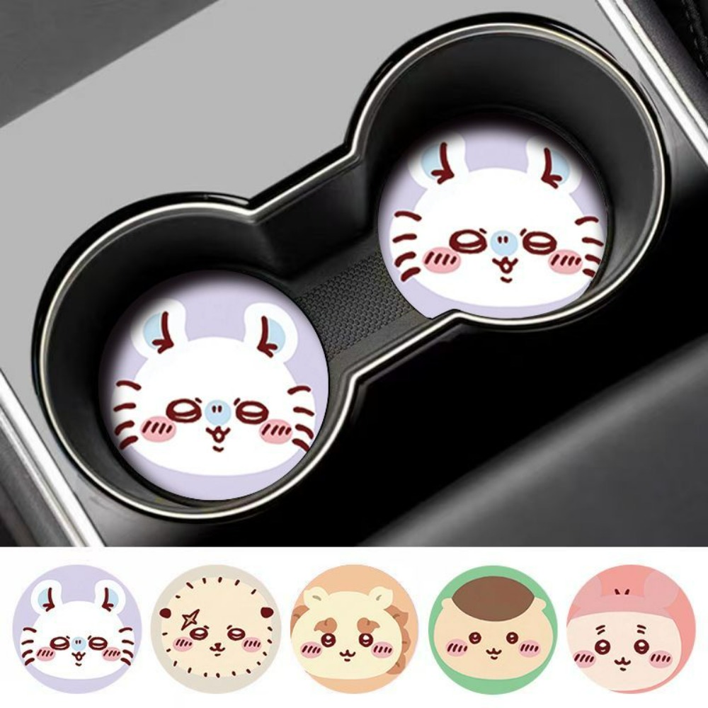 2개입 치이카와 자동차 미끄럼 방지 컵 매트 귀여운 만 - Car Accessories Unique 리뷰 및 가격