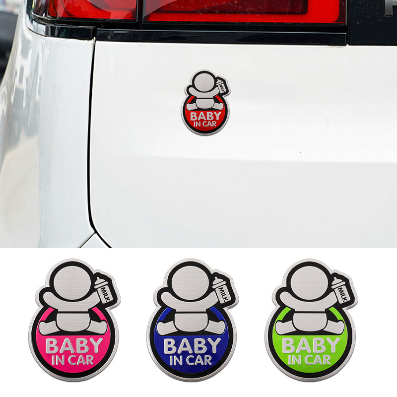 고품질 수정 3D 금속 알루미늄 합금 경고 자동차 스티 - Car Accessories For Baby 리뷰 및 가격