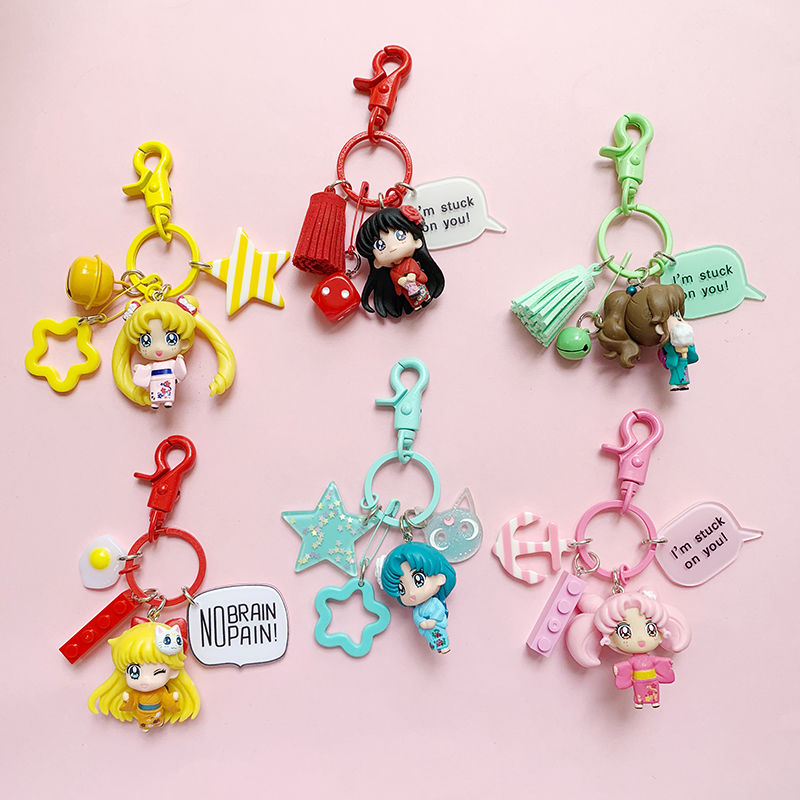 세일러문 애니메이션 주변기기 귀여운 키체인 여성 인스  - Car Accessories Girly 리뷰 및 가격