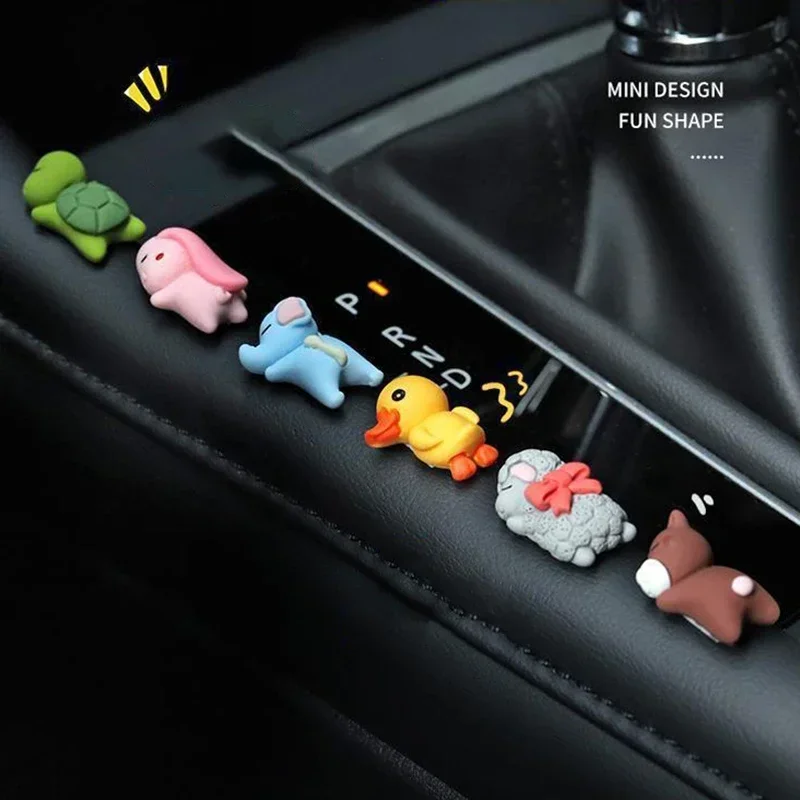 6pcs 귀여운 미니 오리 자동차 인테리어 장식 재미  - Car Accessories Unique 리뷰 및 가격
