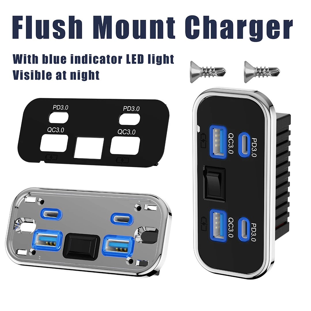 76W 듀얼 PD 듀얼 QC3.0 타입 C USB 퀵  - Car Accessories Thailand 리뷰 및 가격