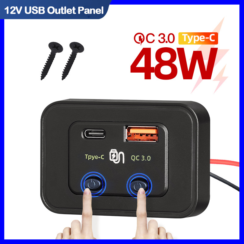 48W 12V USB 콘센트 패널 PD 30W & QC - Car Accessories Thailand 리뷰 및 가격