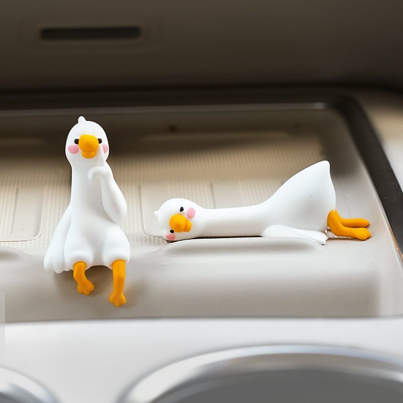 귀여운 만화 흰색 오리 자동차 디스플레이 화면 장식품  - Car Accessories For Interior 리뷰 및 가격