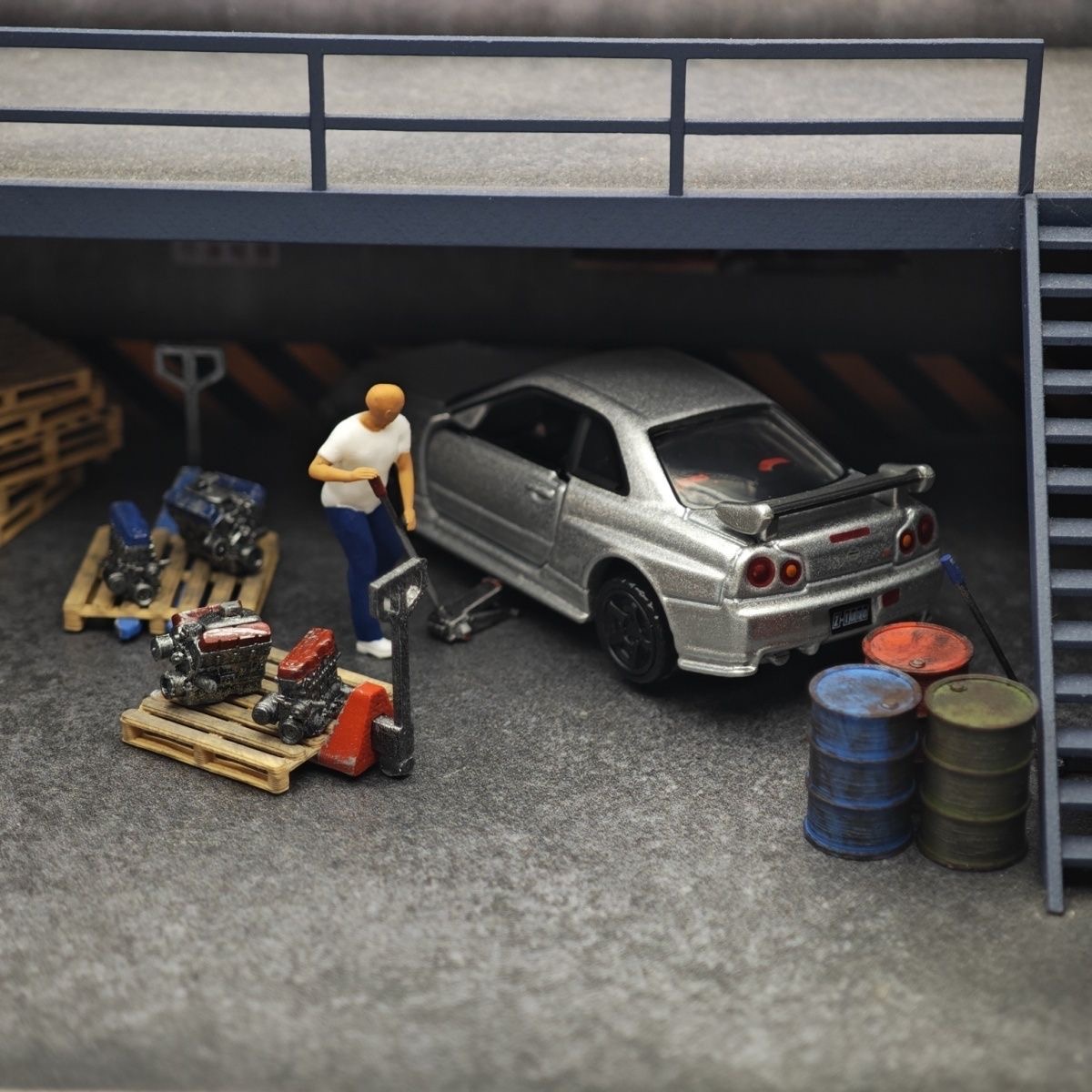1:64 자동차 모델 수리점 장면 장식, 잭, 미니피규 - Car Accessories Decoration 리뷰 및 가격