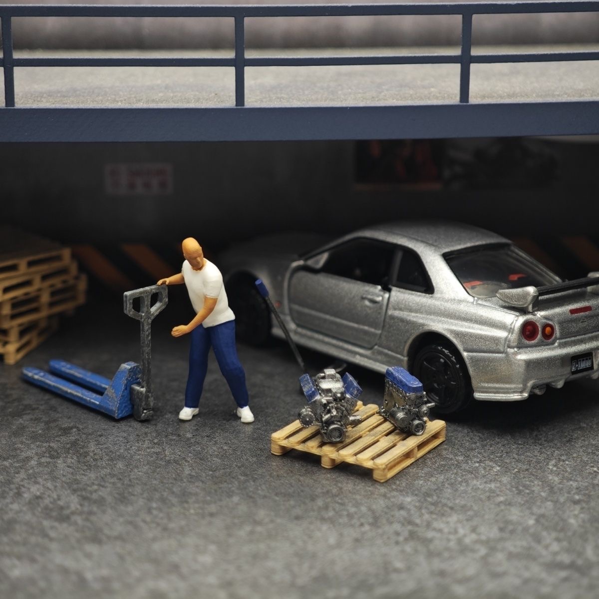 1:64 자동차 모델 수리점 장면 장식, 잭, 미니피규 - Car Accessories Decoration 리뷰 및 가격