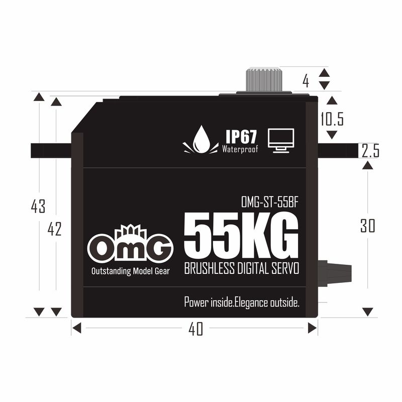 Omg 50kg 서보 모터 Omg-St-55bf 브러시 - Car Accessories Omg 리뷰 및 가격