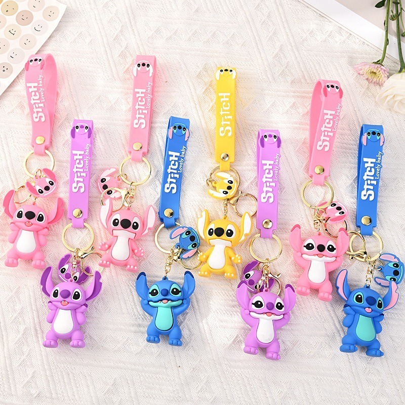 카와이 릴로 & 스티치 장난감 키체인 애니메이션 스티치 - Car Accessories Girly 리뷰 및 가격