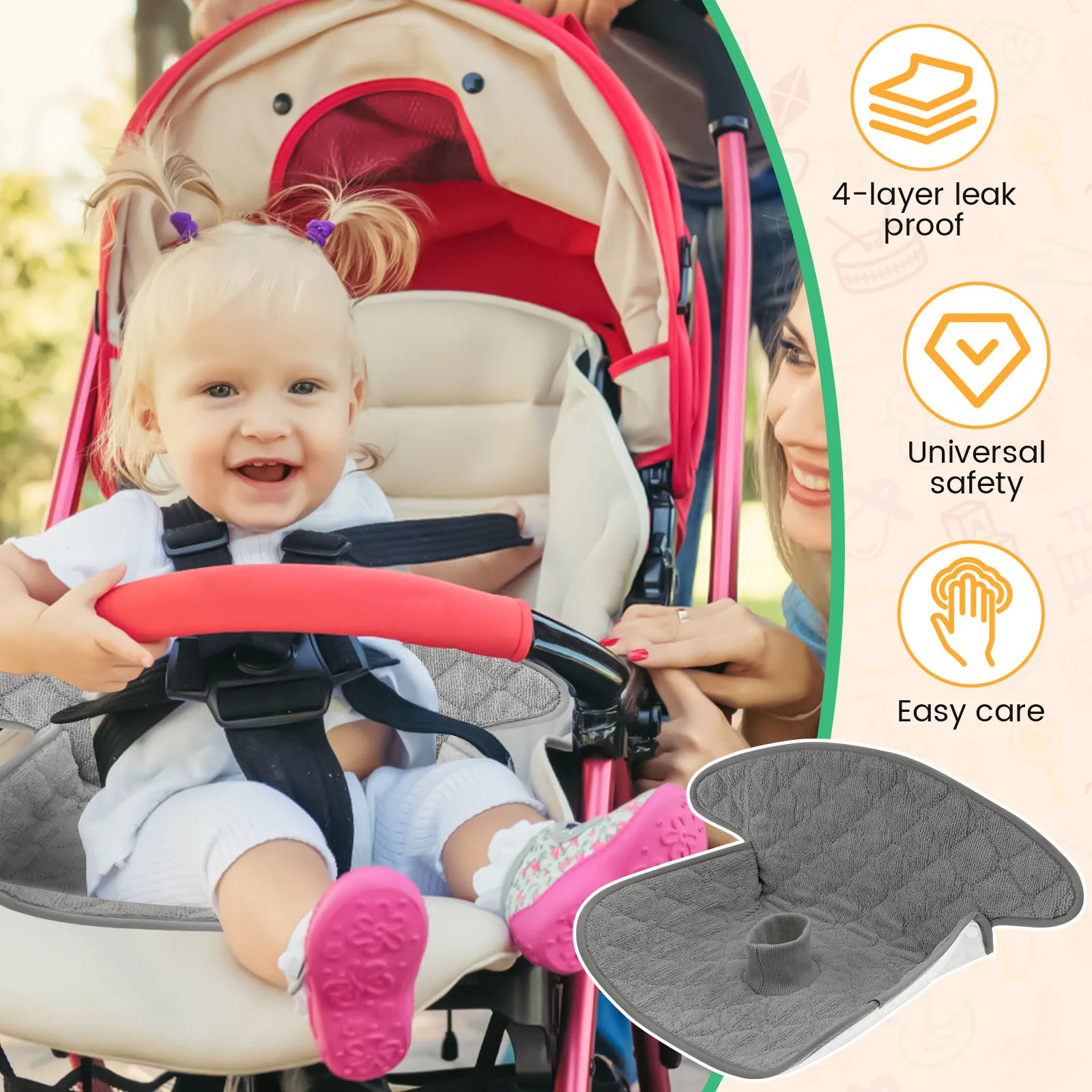 2 Pcs 아기 피들 패드 폴리 에스터 화장실 훈련 피 - Car Accessories For Baby 리뷰 및 가격
