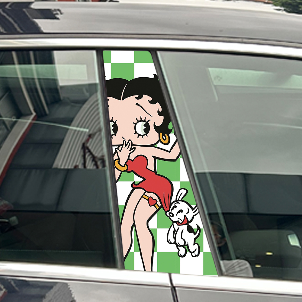2개입 애니메이션 귀여운 소녀 자동차 B-필러 스티커  - Car Accessories Girly 리뷰 및 가격
