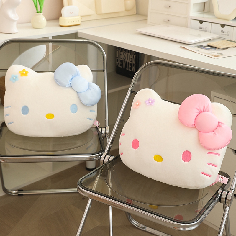 35cm 산리오 헬로키티 고양이 머리 모양 플러시 소파 - Car Accessories Girly 리뷰 및 가격