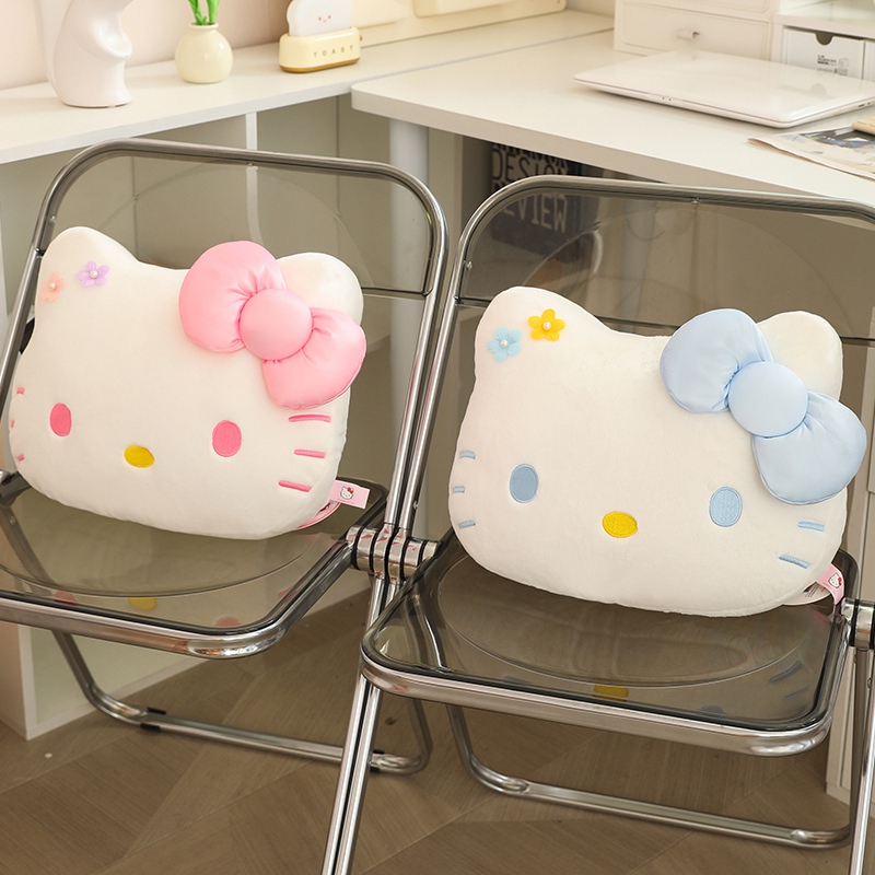 35cm 산리오 헬로키티 고양이 머리 모양 플러시 소파 - Car Accessories Girly 리뷰 및 가격
