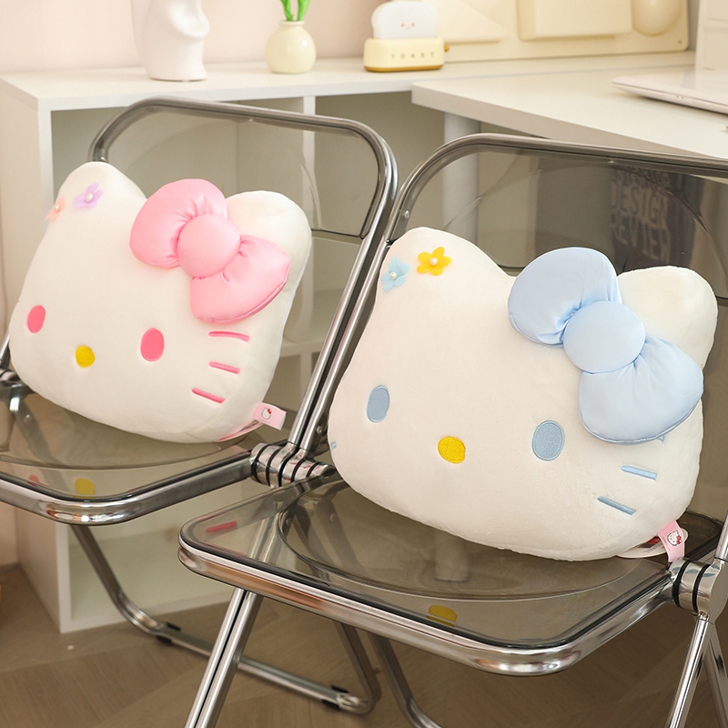 35cm 산리오 헬로키티 고양이 머리 모양 플러시 소파 - Car Accessories Girly 리뷰 및 가격