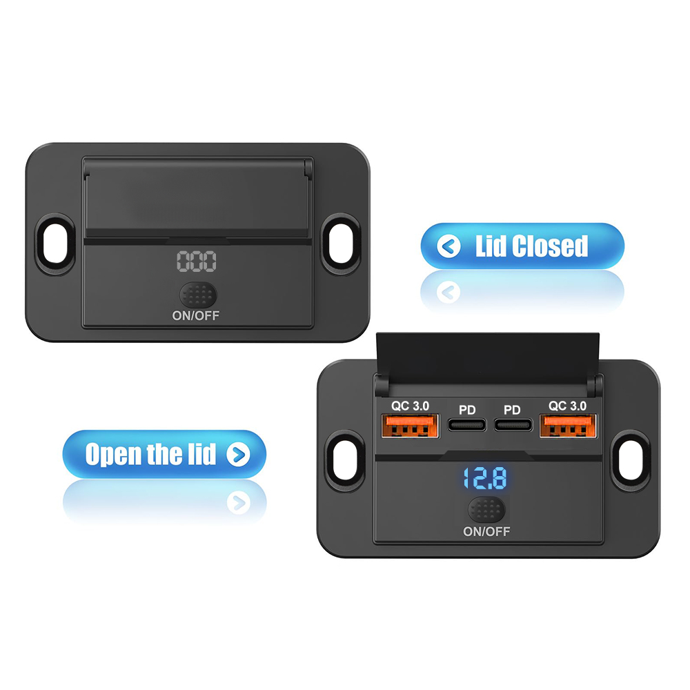 4포트 12/24V USB C 콘센트 패널 벽걸이형 차 - Car Accessories Thailand 리뷰 및 가격