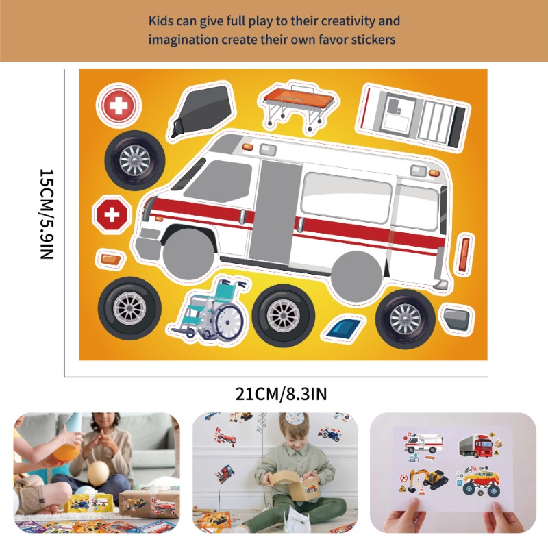 8 시트 엔지니어링 차량 스티커 Make-a-Face  - Car Accessories Girly 리뷰 및 가격