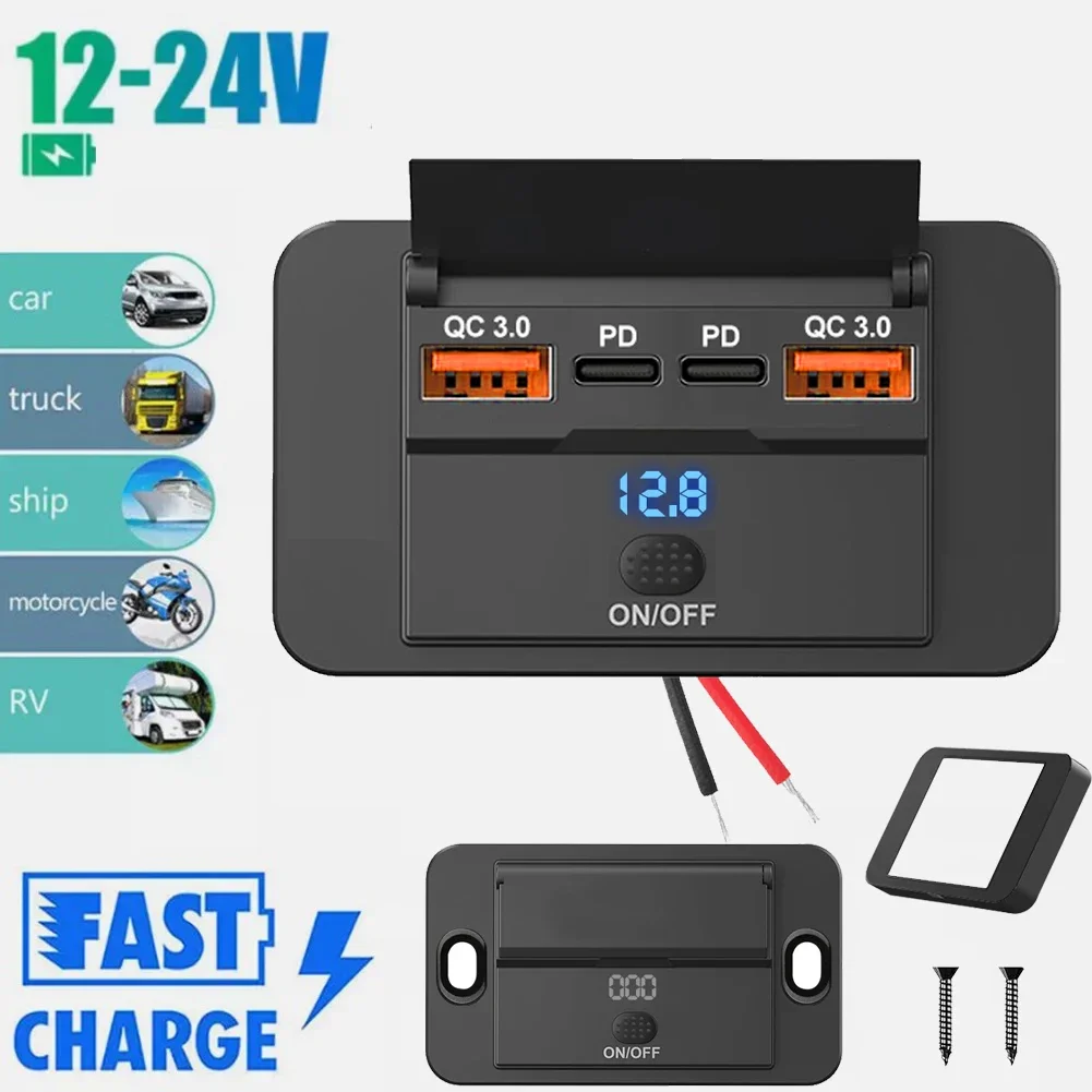 스위치가 있는 차량용 충전기 소켓 어댑터, 2-4포트  - Car Accessories Thailand 리뷰 및 가격