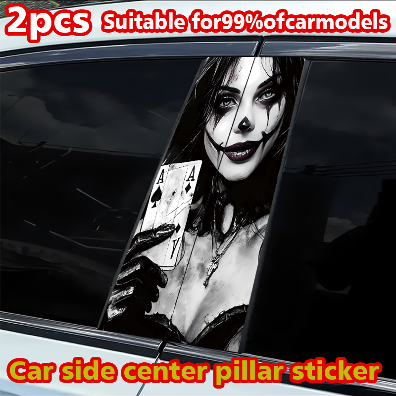 2pcs 자동차 B-필러 스티커 조커 소녀 스크래치 방 - Car Accessories Joker 리뷰 및 가격